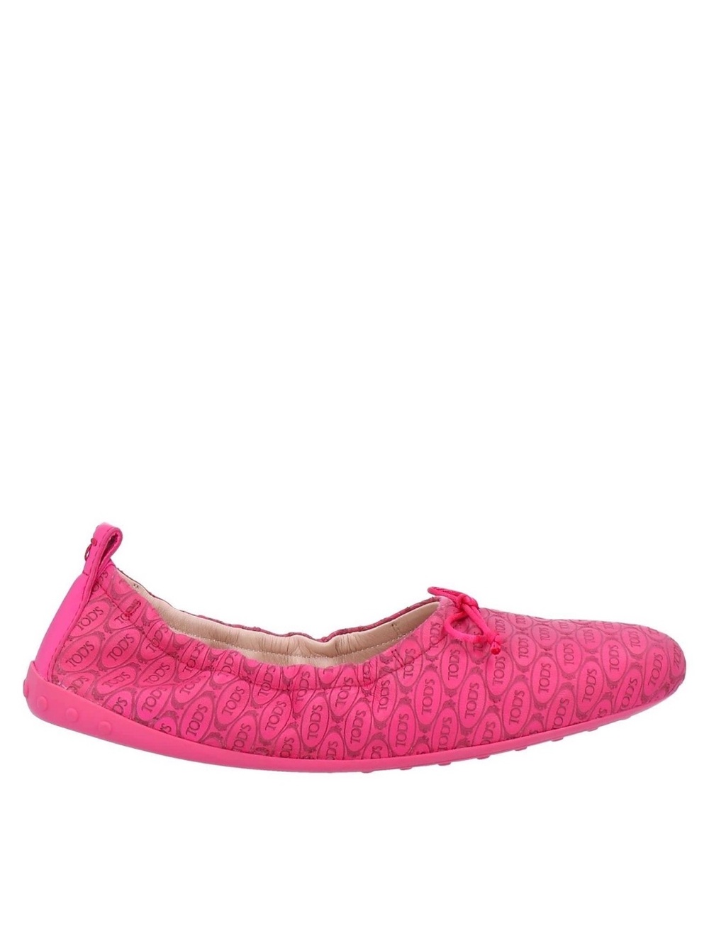 Tod’s Happy Moments by Alber Elbaz Leather Logo Pink Ballet Flats Size 6.5 NIB